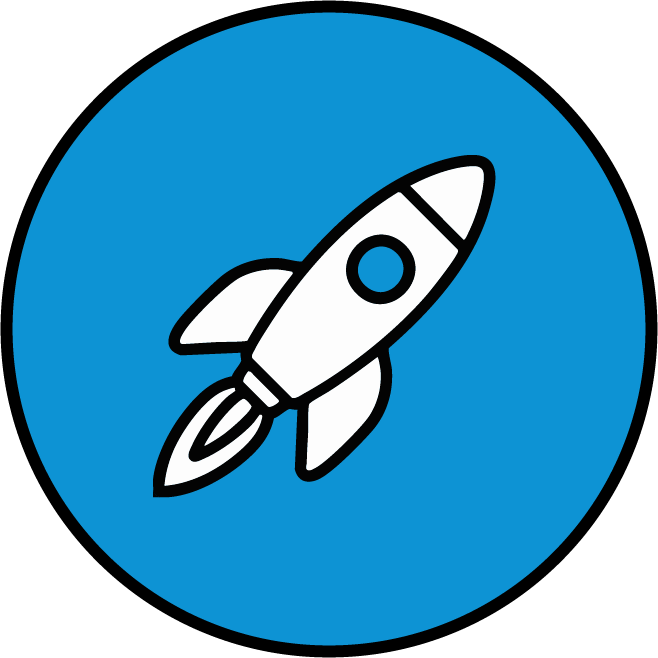 Rocket icon blue