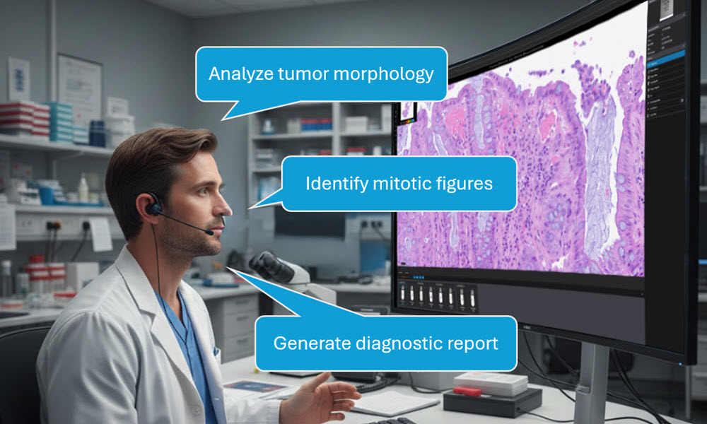 Voice-enabled control of IMS and pathology reporting